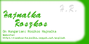 hajnalka roszkos business card